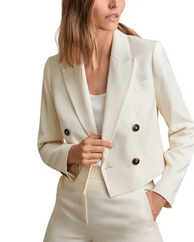Reiss Millie Tailored Cropped Jacket In White