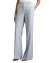 Reiss Womens Blue Millie Wide-leg Woven-twill Trousers In Blue
