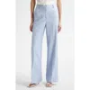 Reiss Womens Blue Millie Wide-leg Woven-twill Trousers In Blue