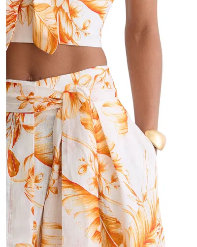 Reiss Milly Floral Print Linen Skirt In Multi