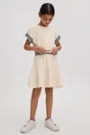 Reiss Kids' Milo - Ivory Junior Cotton Blend Logo Dress, Age 4-5 Years