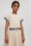 Reiss Kids' Milo - Ivory Senior Cotton Blend Logo Dress, Uk 11-12 Yrs