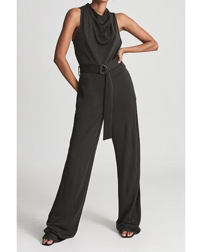 Reiss Milo Jersey Cowl Neck Jumpsuit In Black