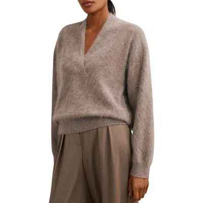 Reiss Milo V-neck Cashmere Sweater In Neutral