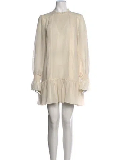 Pre-owned Reiss Mini Dress In Neutral