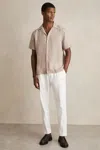 Reiss Mink Brown Cuban Collar Shirt In Neutral