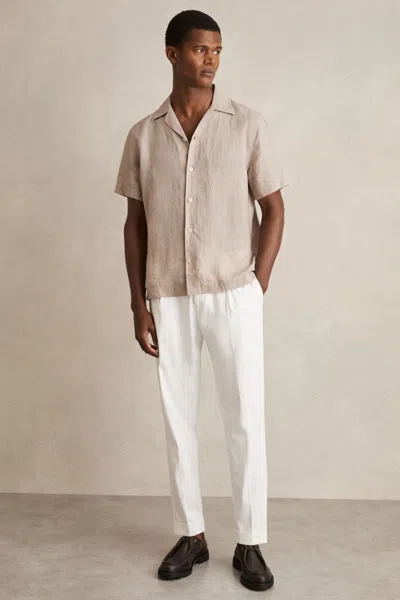Reiss Mink Brown Cuban Collar Shirt In Neutral