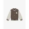 Reiss Mink Brown  Off White Arkan Colour-block Woven Bomber Jacket 3-9