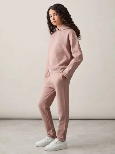 Reiss Mink Cotton Blend Hoodie And Joggers Set In Brown