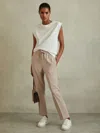 Reiss Mink Hailey Tapered Pull-on Trousers