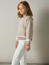 Reiss Mink Senior Cropped Jersey Hoodie