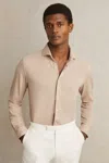 Reiss Mink Modal Blend Cutaway Collar Shirt