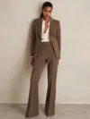 Shop Reiss Mink Neutral Petite Flared Suit Trousers