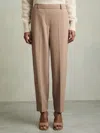 Reiss Mink Neutral Petite Tapered Elasticated-waist Trousers
