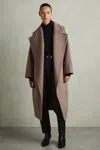 Reiss Petites Bridget Wool Blend Coat In Mink Neutral