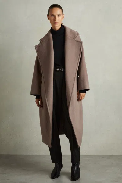 Reiss Mink Neutral Petite Wool-blend Blindseam Coat