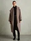 Reiss Mink Neutral Petite Wool-blend Blindseam Coat In Brown
