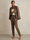 Reiss Mink Neutral Tailored Single Breasted Suit Blazer