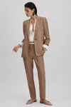 Reiss Mink Neutral Wren Slim Fit Suit Trousers