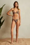 Reiss Mink Snake Print Side Tie Bikini Bottoms In Mink