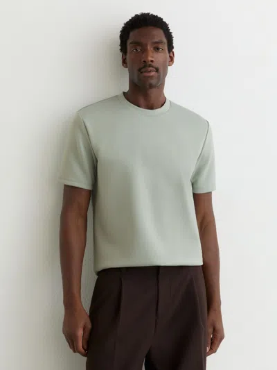 Reiss Mint Green Bradley Premium-interlock Modern-fit T-shirt