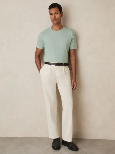 Reiss Mint Green Cotton Crew Neck T-shirt