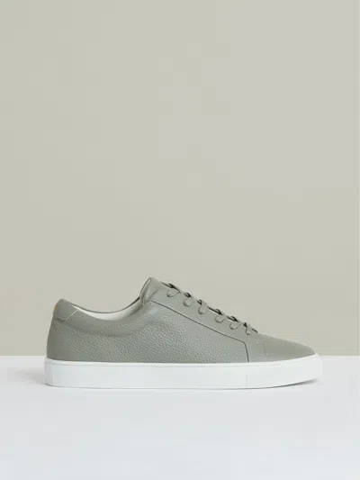 Reiss Mint Green Tumbled-leather Low-top Trainers