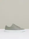 Reiss Mint Green Tumbled-leather Low-top Trainers In Green