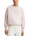 Reiss Misha Brushed Cashmere Crewneck Sweater In Pink