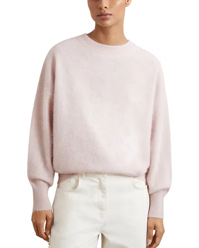Reiss Misha Brushed Cashmere Crewneck Sweater In Pink
