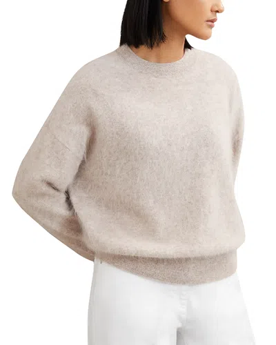 Reiss Misha Brushed Cashmere Sweater In Neutral