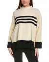 Reiss Misha Striped Rib Wool Jumper In White