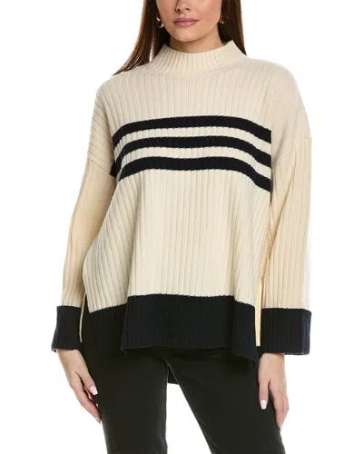 Reiss Misha Striped Rib Wool Jumper In White