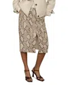 Reiss Missa Snake Leather Pencil Skirt In Neutral