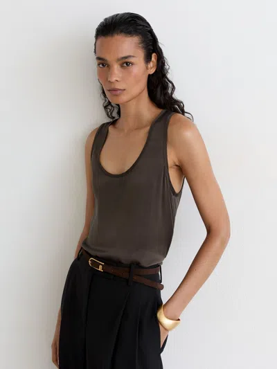 Reiss Ruby Silk Stretch Front Tank Top In Multi