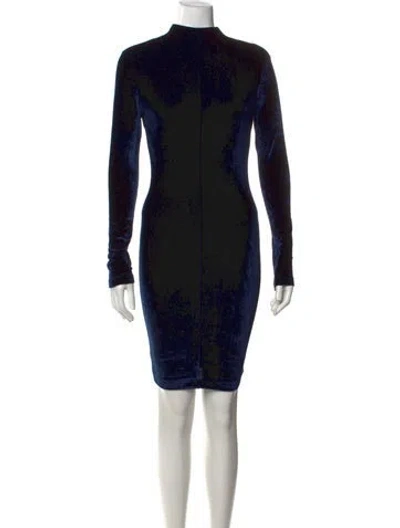 Pre-owned Reiss Mock Neck Knee-length Dress In Black