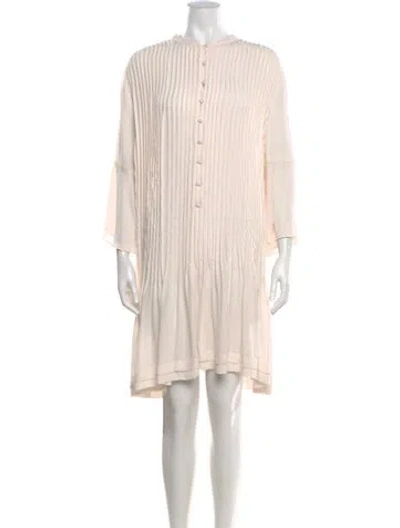 Pre-owned Reiss Mock Neck Knee-length Dress In Neutral
