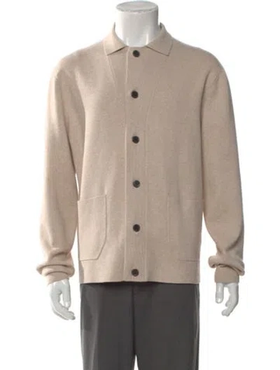 Pre-owned Reiss Mock Neck Long Sleeve Cardigan In Neutral