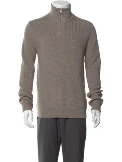 Pre-owned Reiss Mock Neck Long Sleeve Pullover In Gray