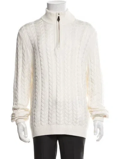Pre-owned Reiss Mock Neck Long Sleeve Pullover In Neutrals