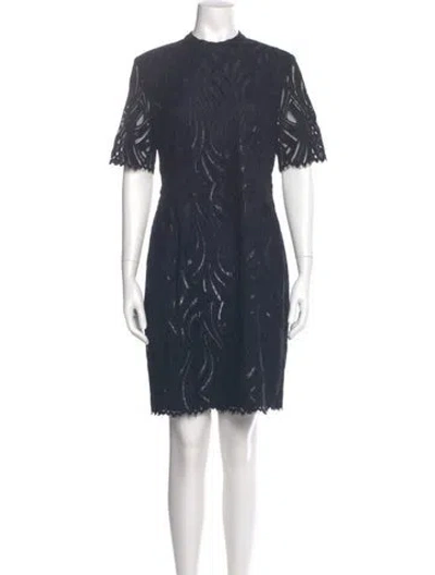 Pre-owned Reiss Mock Neck Mini Dress In Blue