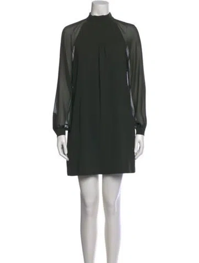 Pre-owned Reiss Mock Neck Mini Dress In Green