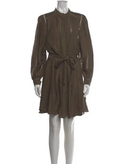 Pre-owned Reiss Mock Neck Mini Dress In Green
