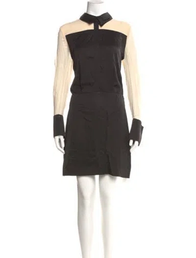 Pre-owned Reiss Mock Neck Mini Dress In Green