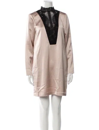 Pre-owned Reiss Mock Neck Mini Dress W/ Tags