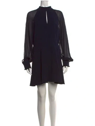 Pre-owned Reiss Mock Neck Mini Dress W/ Tags In Black