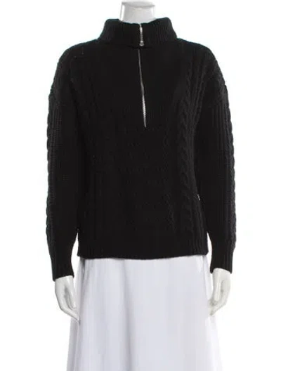 Pre-owned Reiss Mock Neck Sweater In Black
