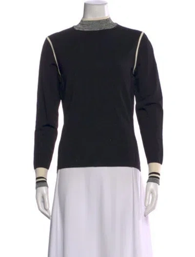 Pre-owned Reiss Mock Neck Sweater In Black