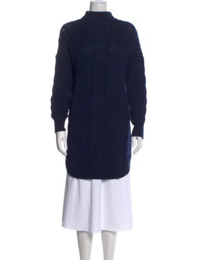 Pre-owned Reiss Mock Neck Sweater In Blue