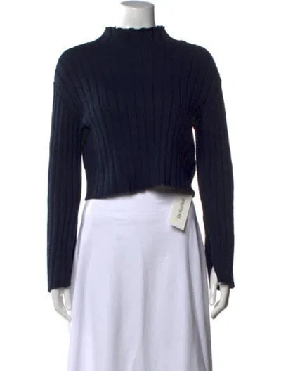 Pre-owned Reiss Mock Neck Sweater In Blue